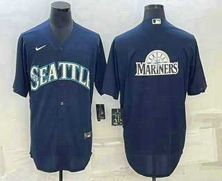 Men%27s Seattle Mariners Big Logo Navy Blue Stitched MLB Cool Base Nike Jersey->seattle mariners->MLB Jersey